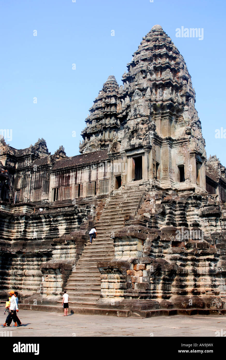 Cambodia Angkor Wat classical style of Khmer architecture first Hindu dedicated to Vishnu then Buddhist King Suryavarma Stock Photo
