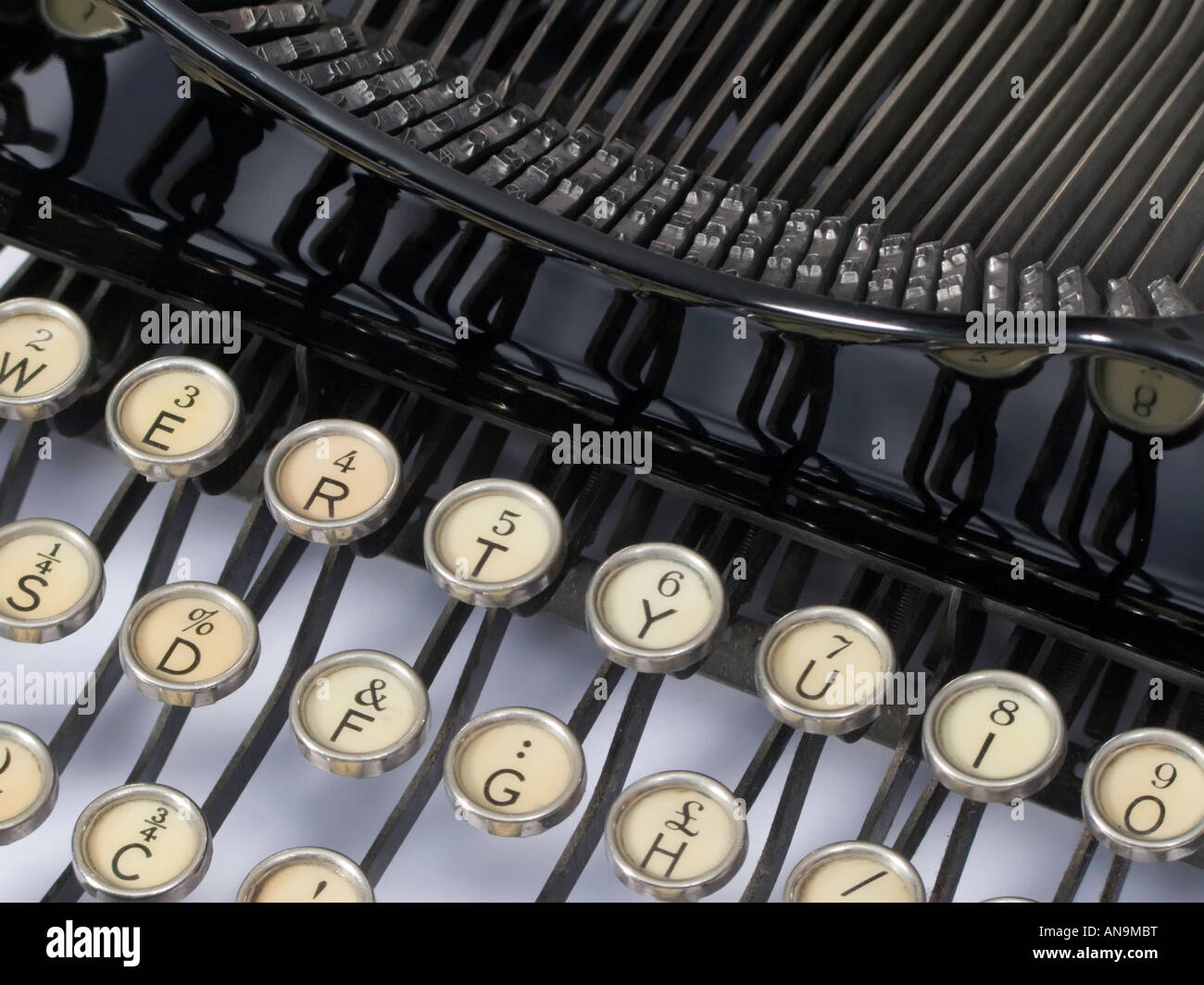 Old easily portable metal typewriter Stock Photo Alamy