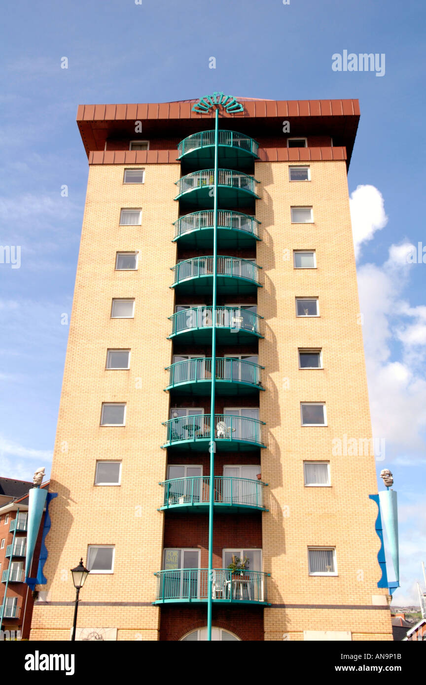 High rise apartment building at Swansea Marina Wales UK Stock Photo Alamy