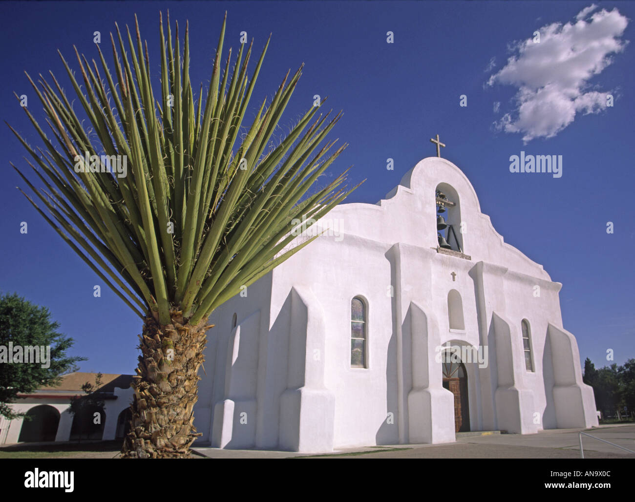 San Elizario Chapel, Mission Trail near El Paso, Texas, USA Stock Photo
