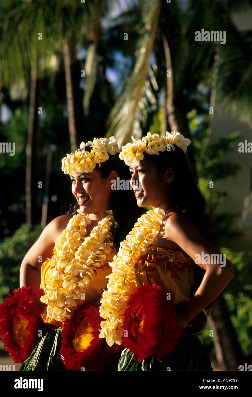 Hula girls Oahu Hawaii USA Stock Photo - Alamy