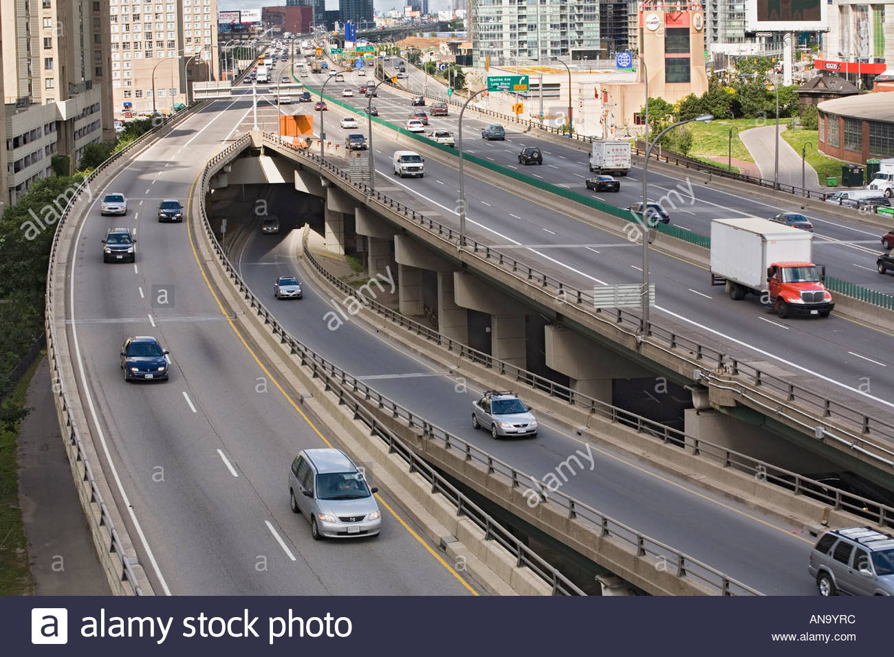 Off and on ramps of the Gardiner Expressway an elevated highway in