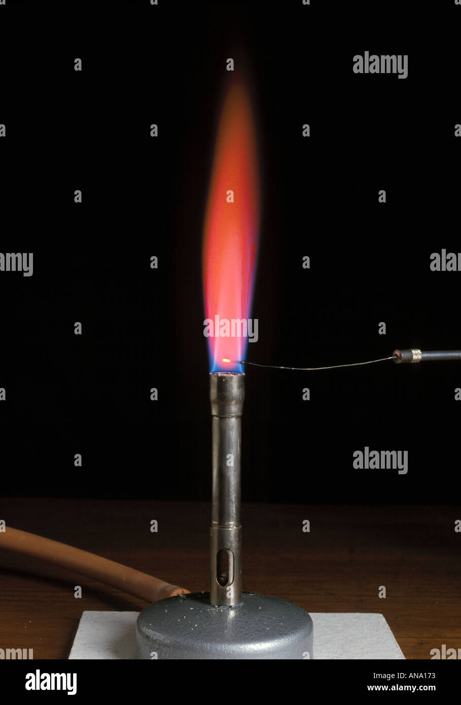 Brick red flame test for calcium Stock Photo