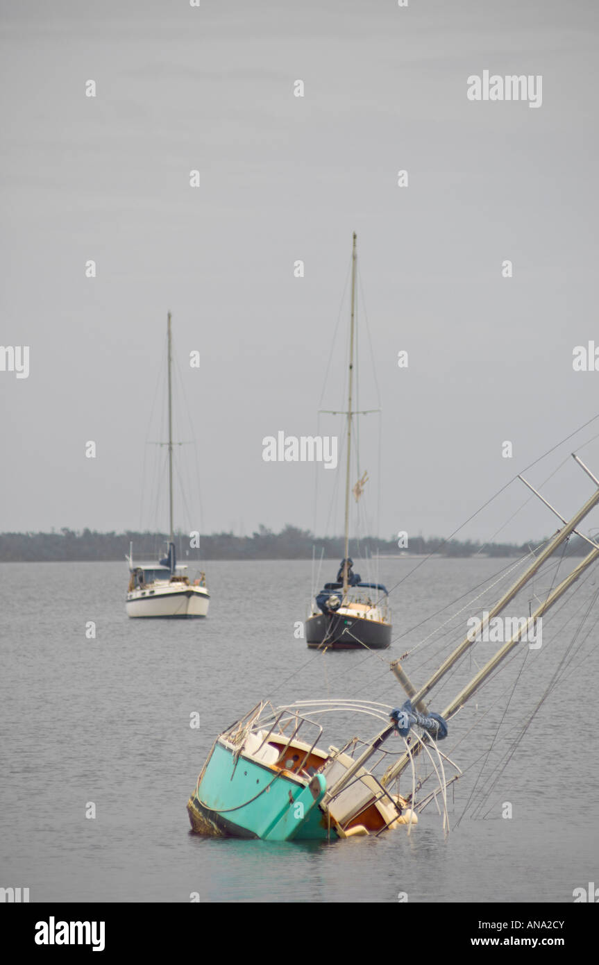 sunken sailboat founder boating IRL Indian River Lagoon FL