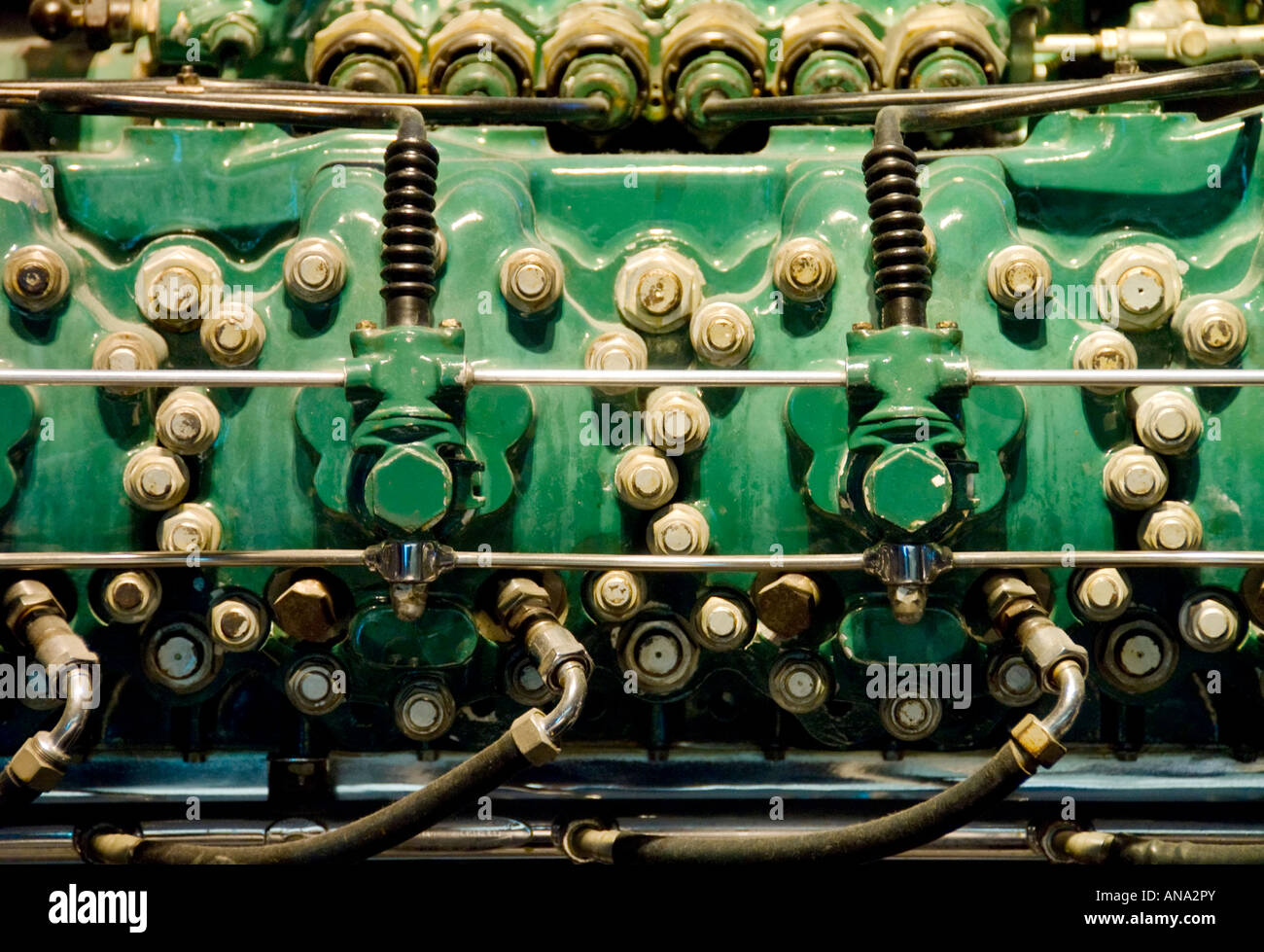 Detail of vintage aircraft engines Stock Photo
