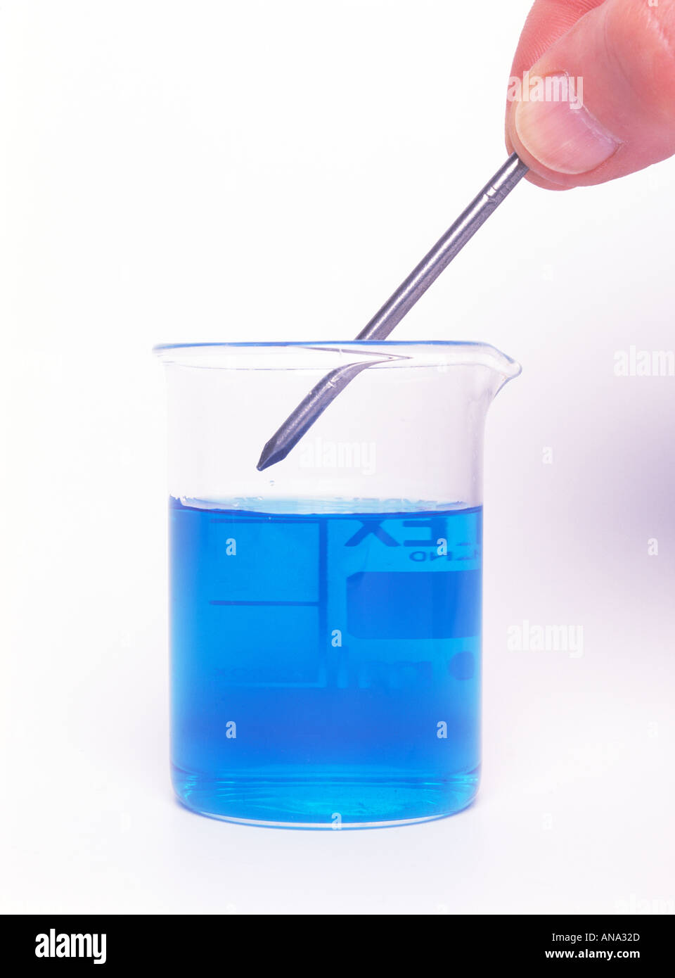 The test tube A & B are having copper sulphate and iron sulphate solutions  respectively and iron nail is immersed in test tube A and copper plate is  immersed in test tube