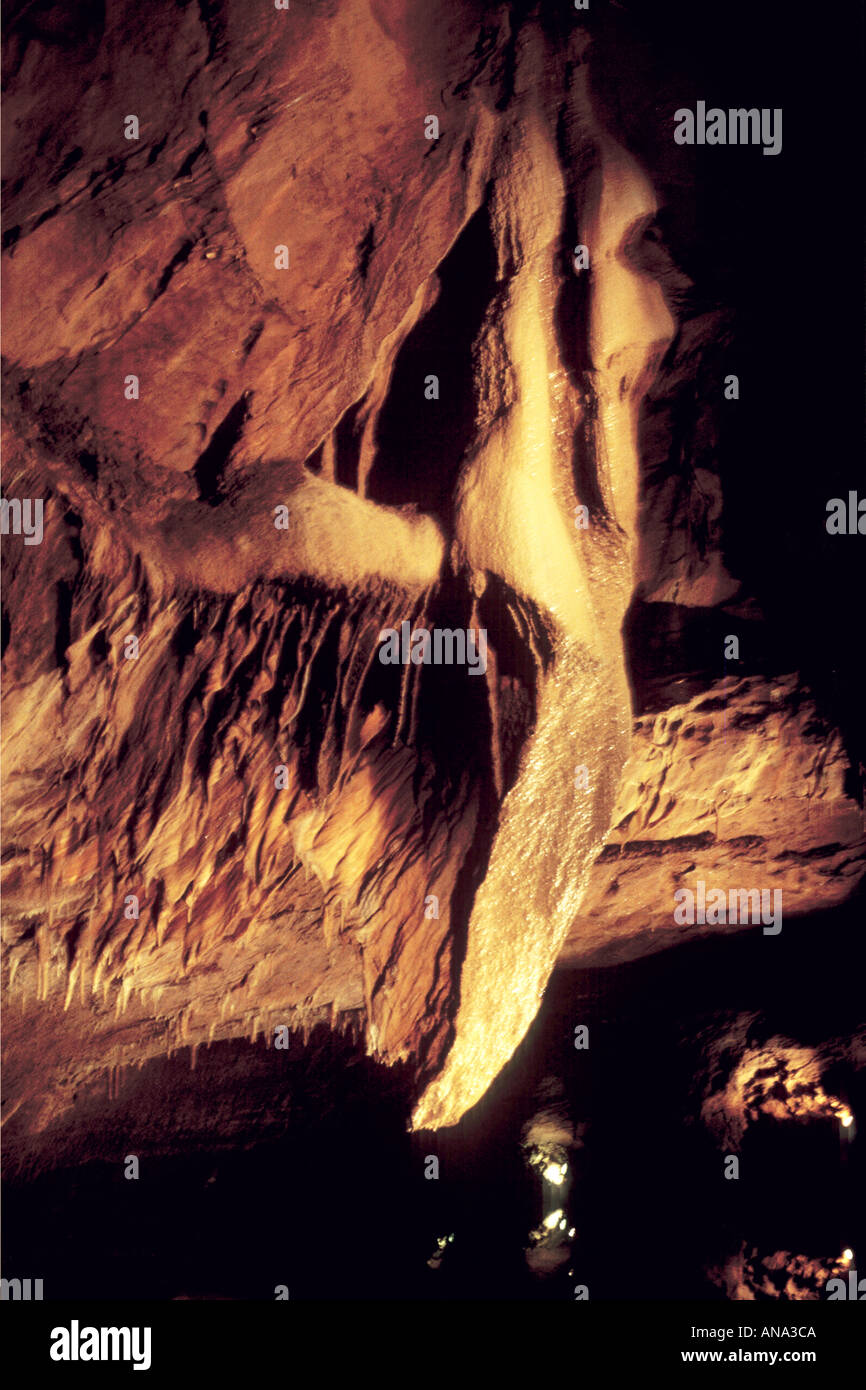 stalactite in cave in France Stock Photo