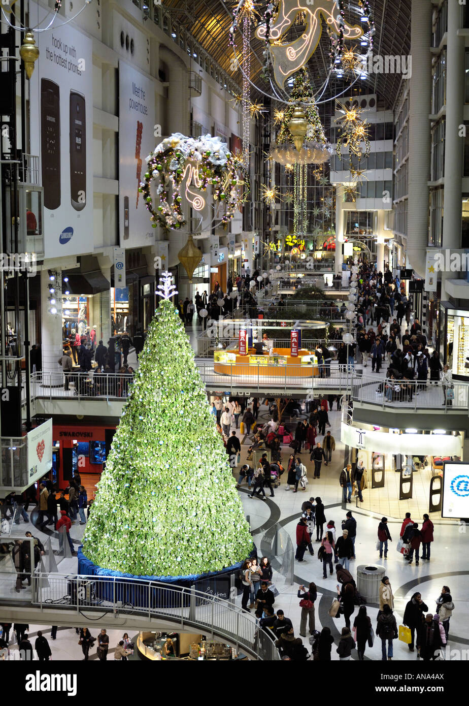 Toronto Eaton Centre Christmas decoration in a shopping mall Stock