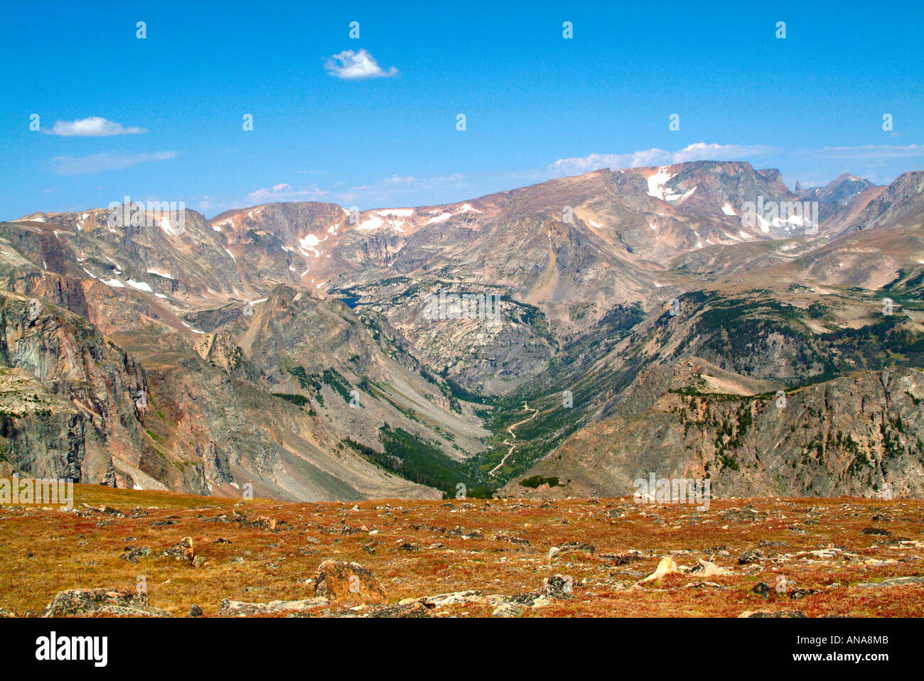 View Towards Beartooth Mountain Range on the Montana Wyoming Border USA Stock Photo