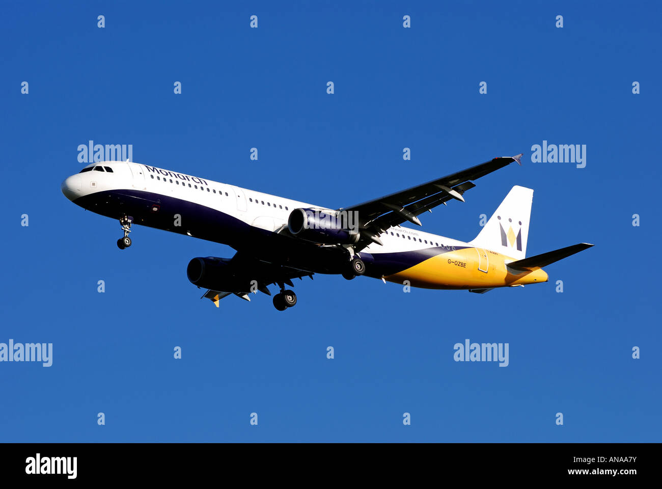 Monarch Airlines Airbus A321 approaching Birmingham International ...