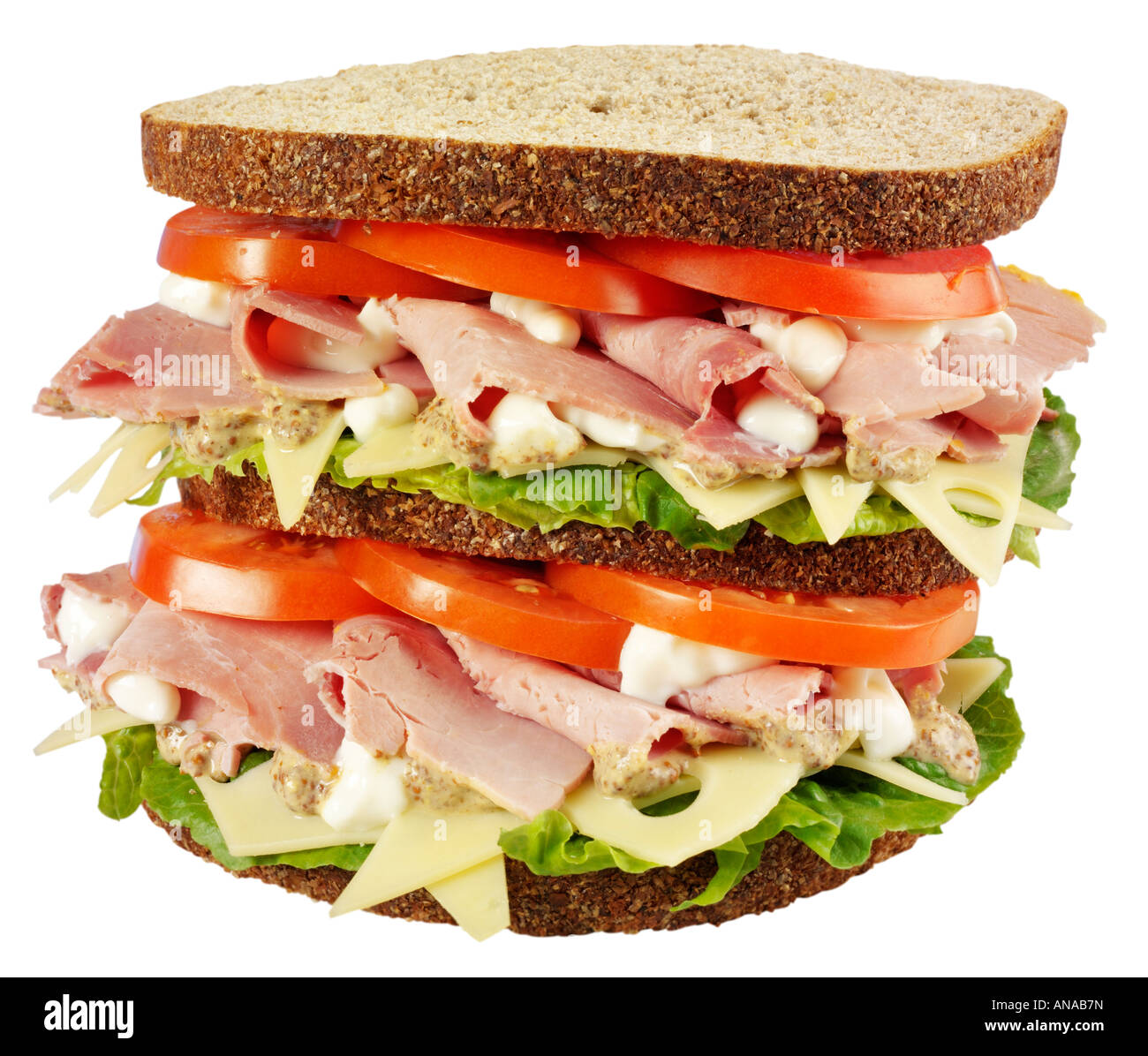 HAM AND CHEESE SANDWICH CUT OUT Stock Photo Alamy