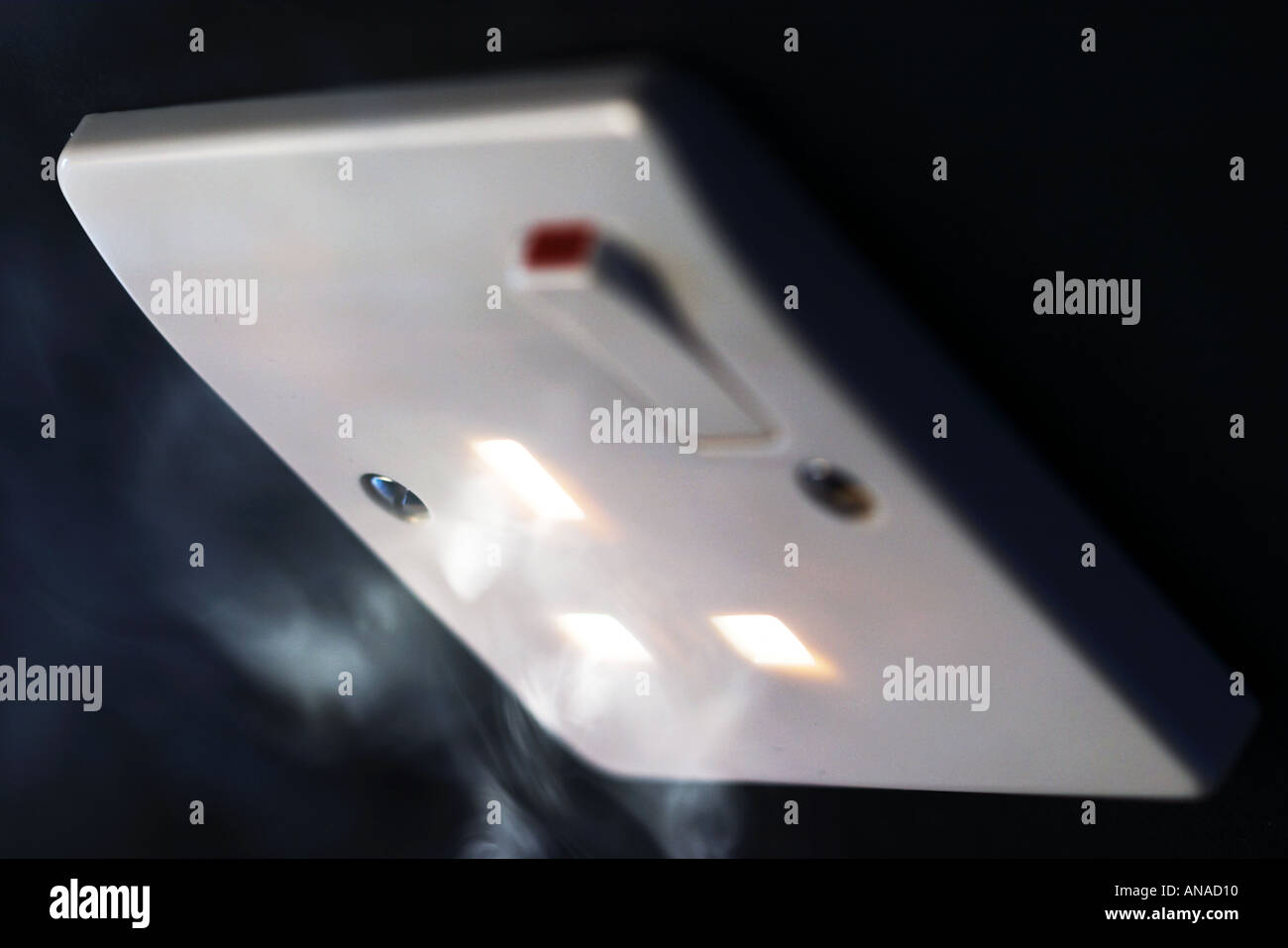 Electrical Power Outlet Light through On fire Stock Photo Alamy