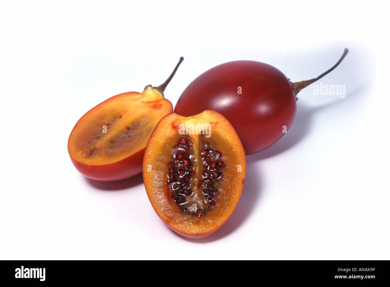 tree tomato (Cyphomandra betacea, Cyphomandra crassicaulis), exotic fruits Stock Photo
