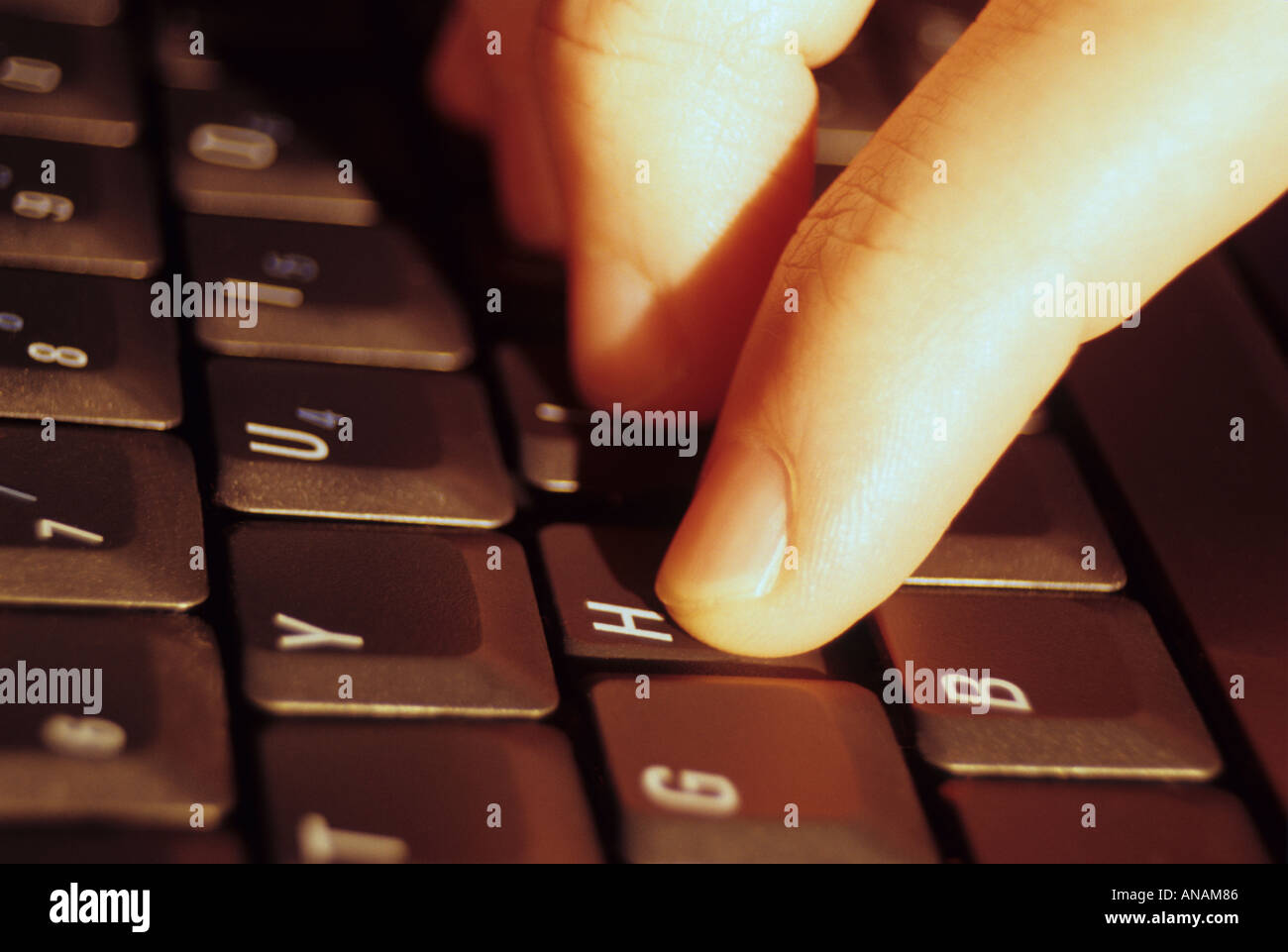 Fingers on Keyboard Stock Photo - Alamy