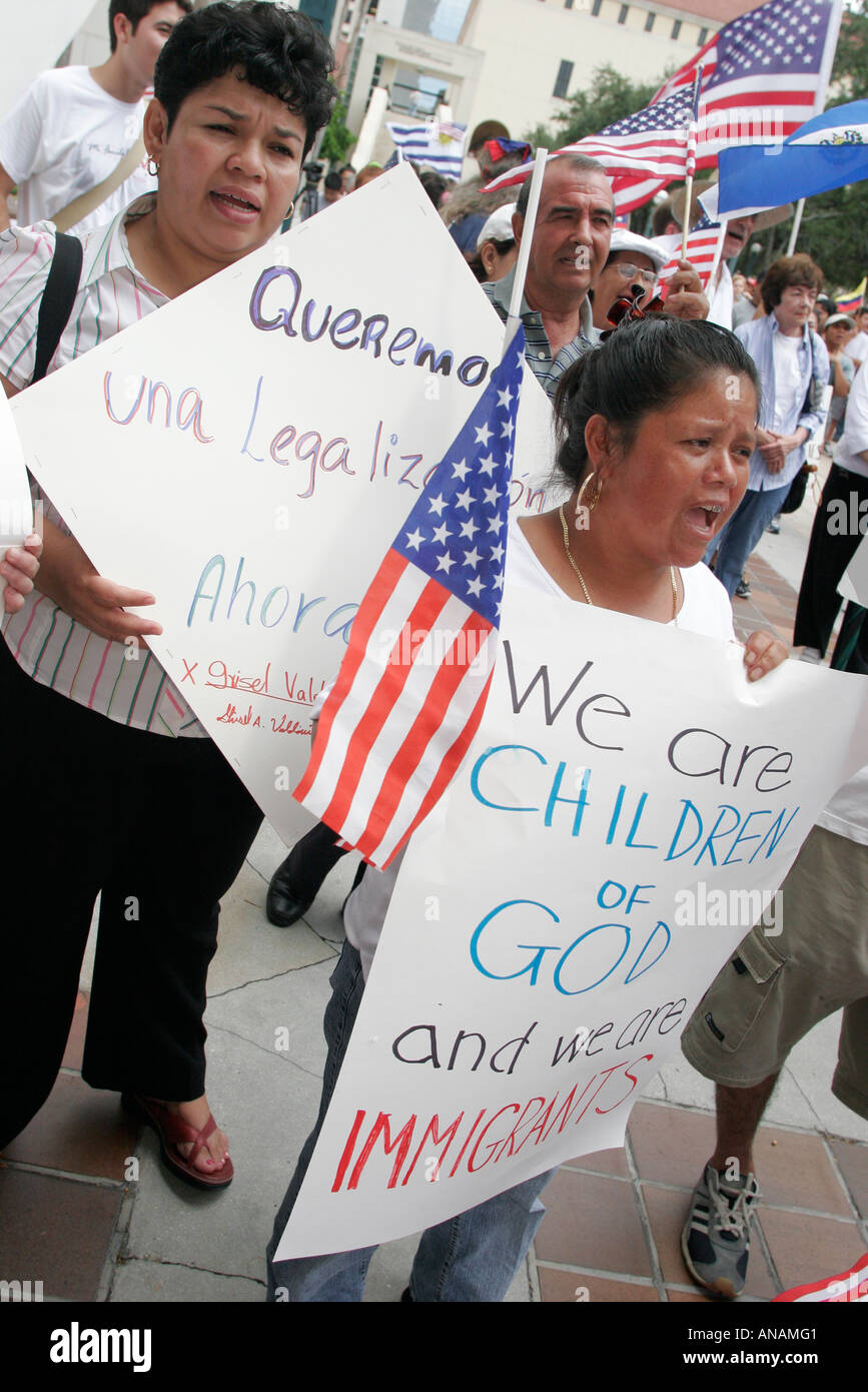 Hispanic Buttons Rights Miami Florida,Government Center,centre,immigration rights protest ...