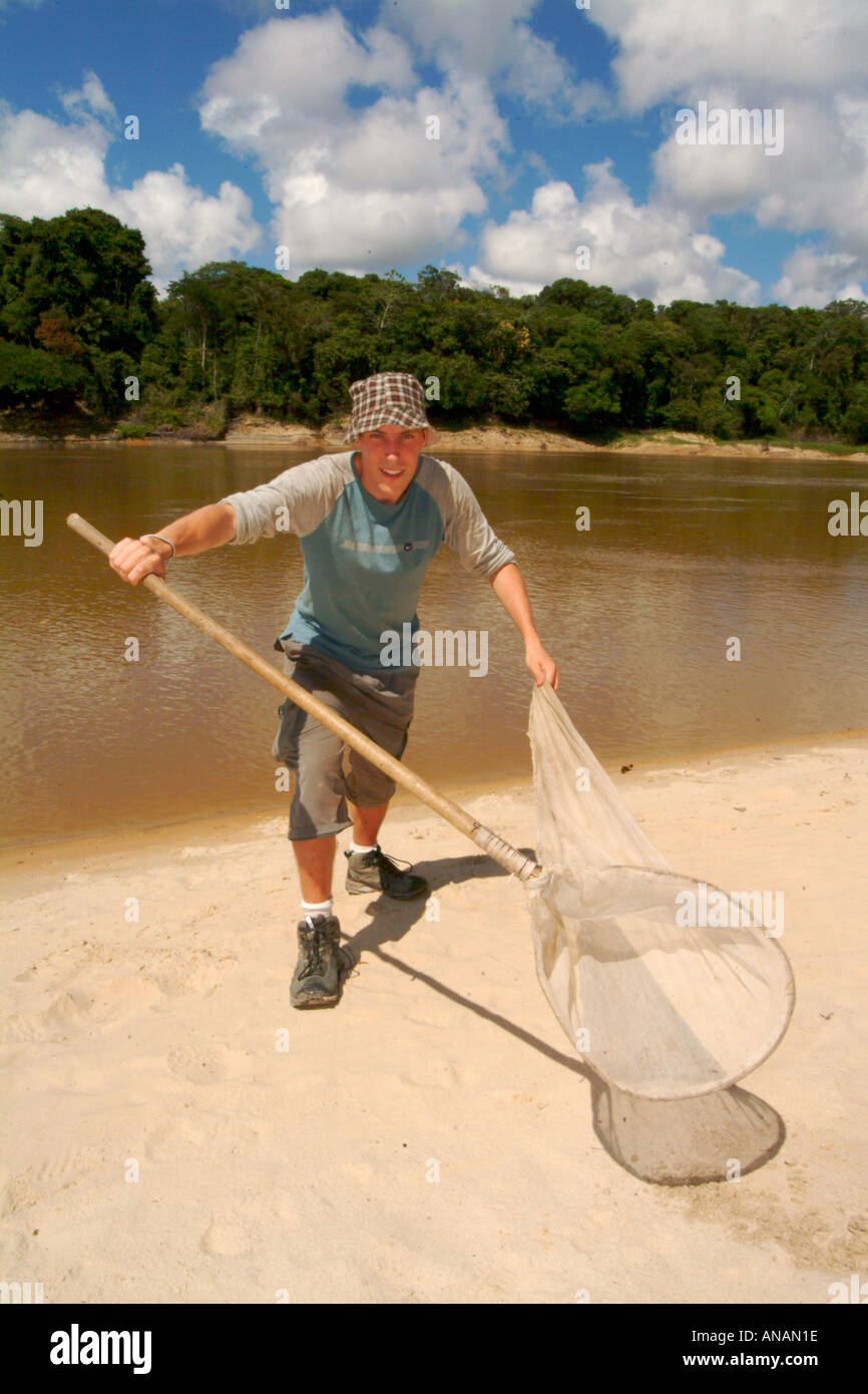 Butterfly Researcher Catching butterflies Stock Photo