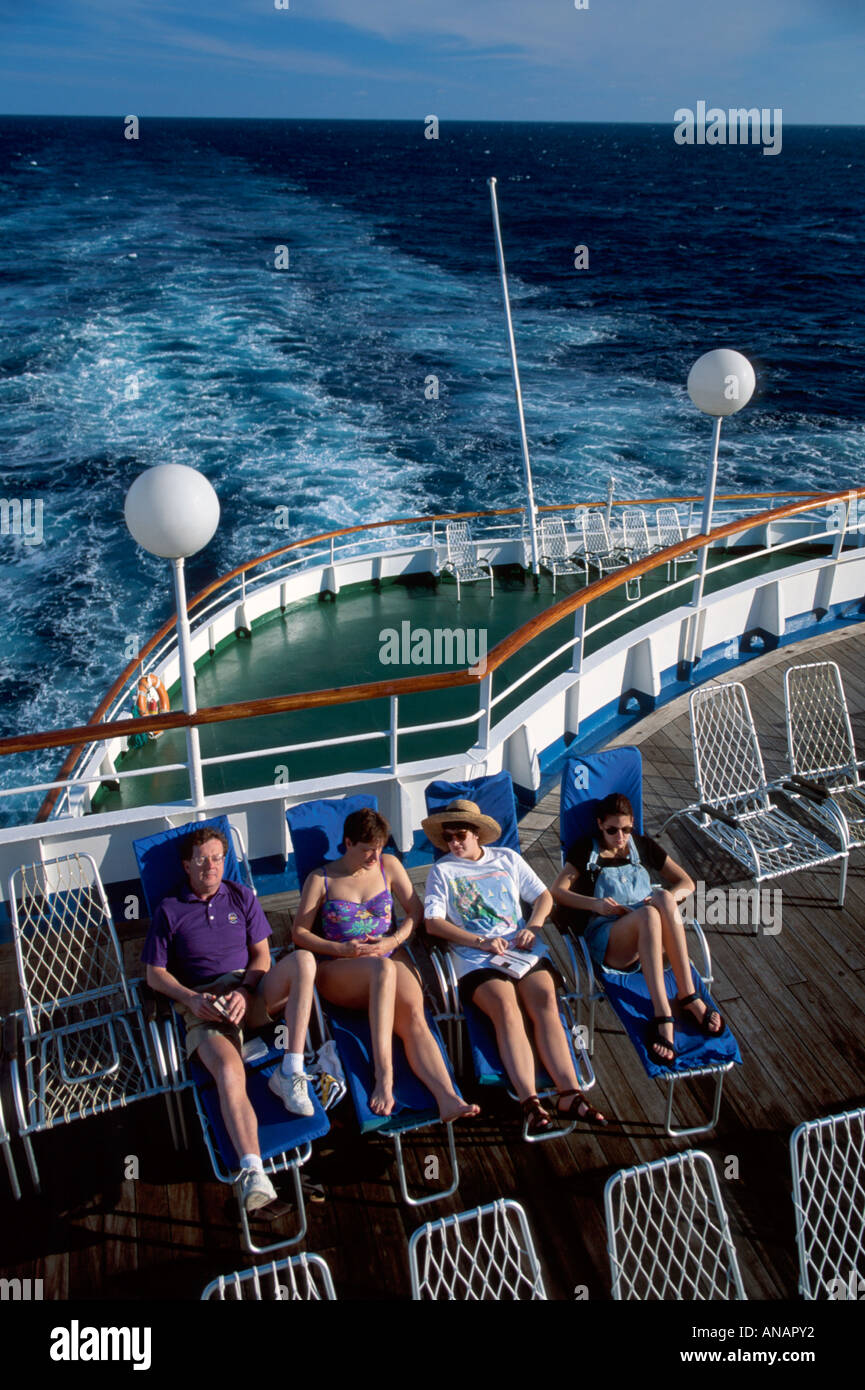 Florida Gulf of Mexico Coast,Odessa America,Gruziya,cruise,Ukrainian crew,passenger passengers rider riders,sunbathing,family families parent parents Stock Photo