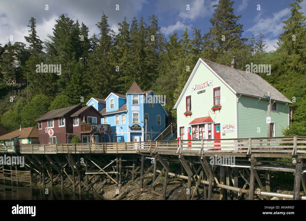 Creek St showing Dollys House Ketchikan Alaska USA Stock Photo Alamy