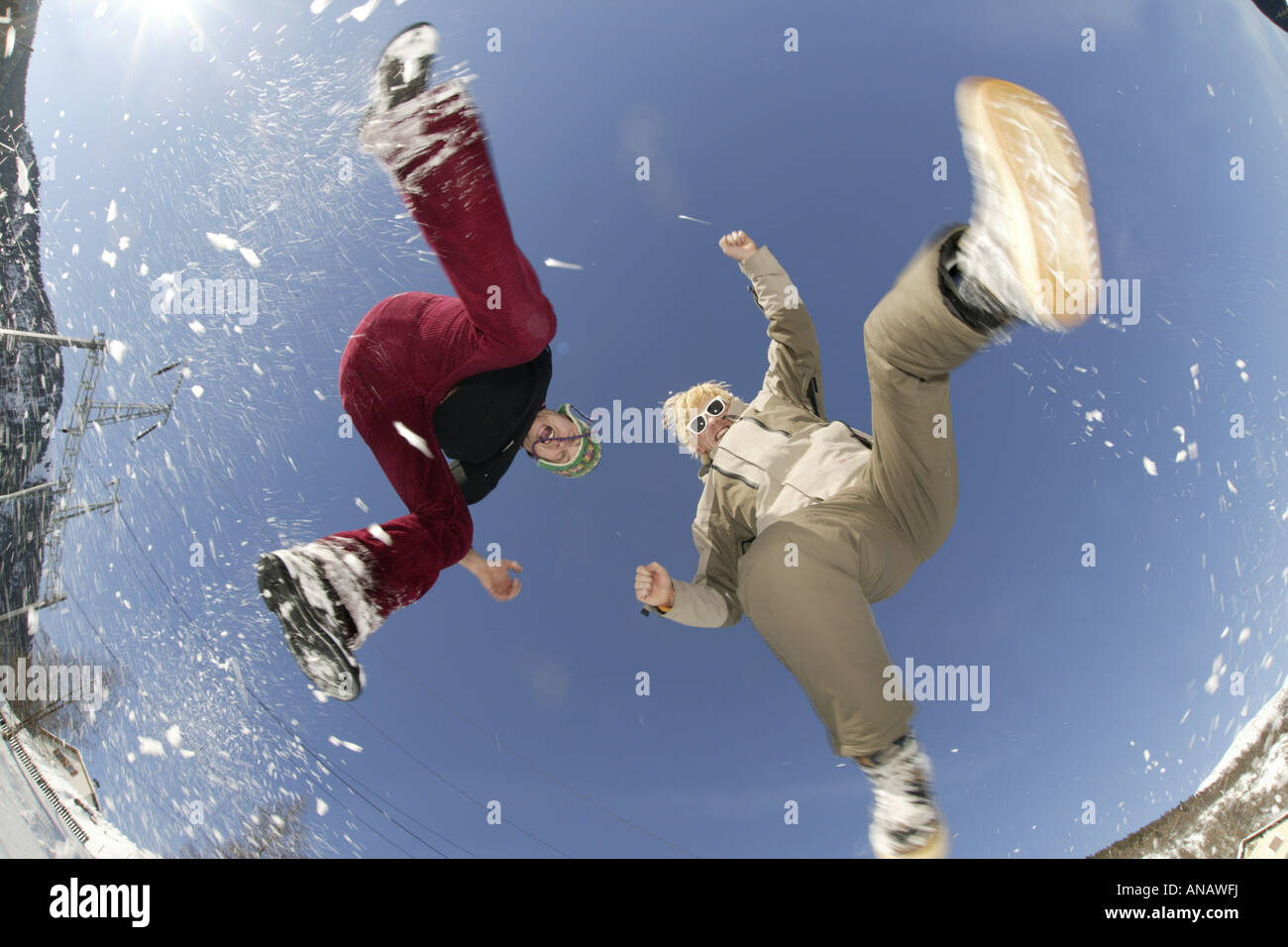 two persons cutting a caper Stock Photo Alamy