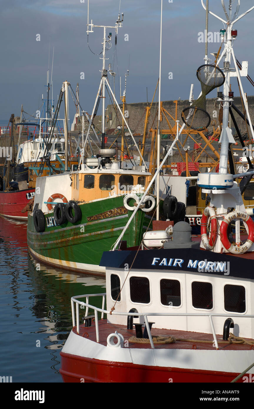 Fishing boats in Port Seton harbour, East Lothian, Scotland Stock Photo