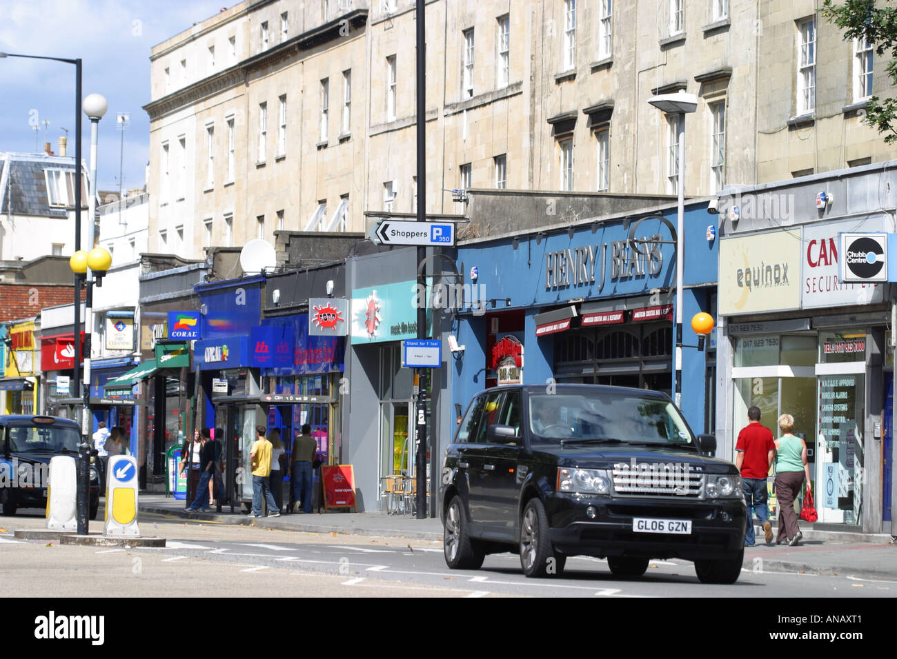 Bristol White Ladies Road Clifton is an affluent suburb of Bristol city with a busy high street of shops Stock Photo
