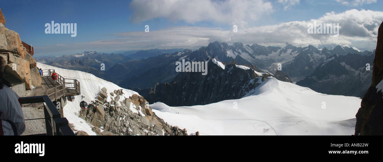 Mont Blanc. View from the Aiguille du Midi in summer Stock Photo - Alamy