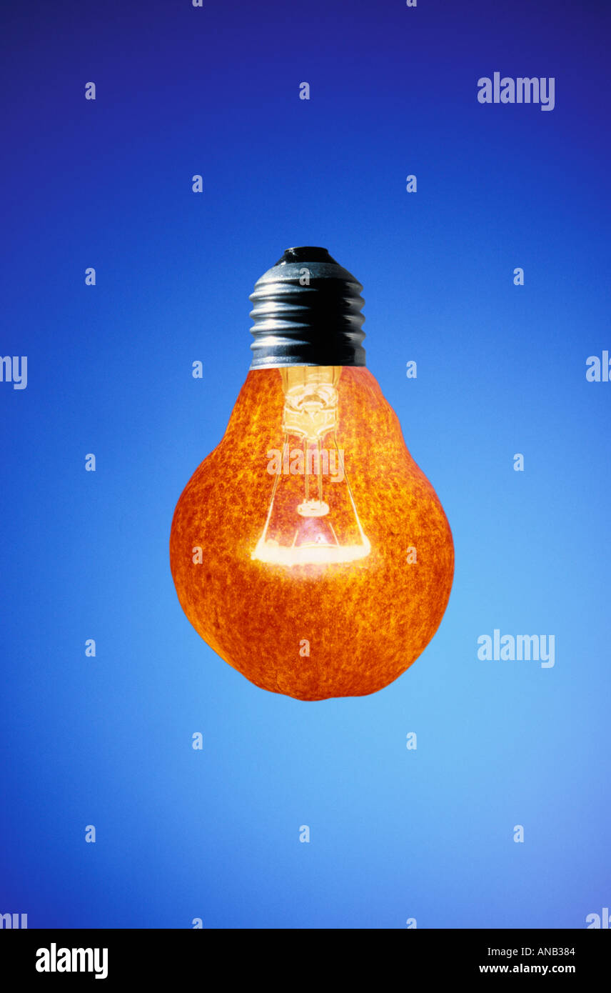 digital composite of a light bulb which is called a glow pear in german