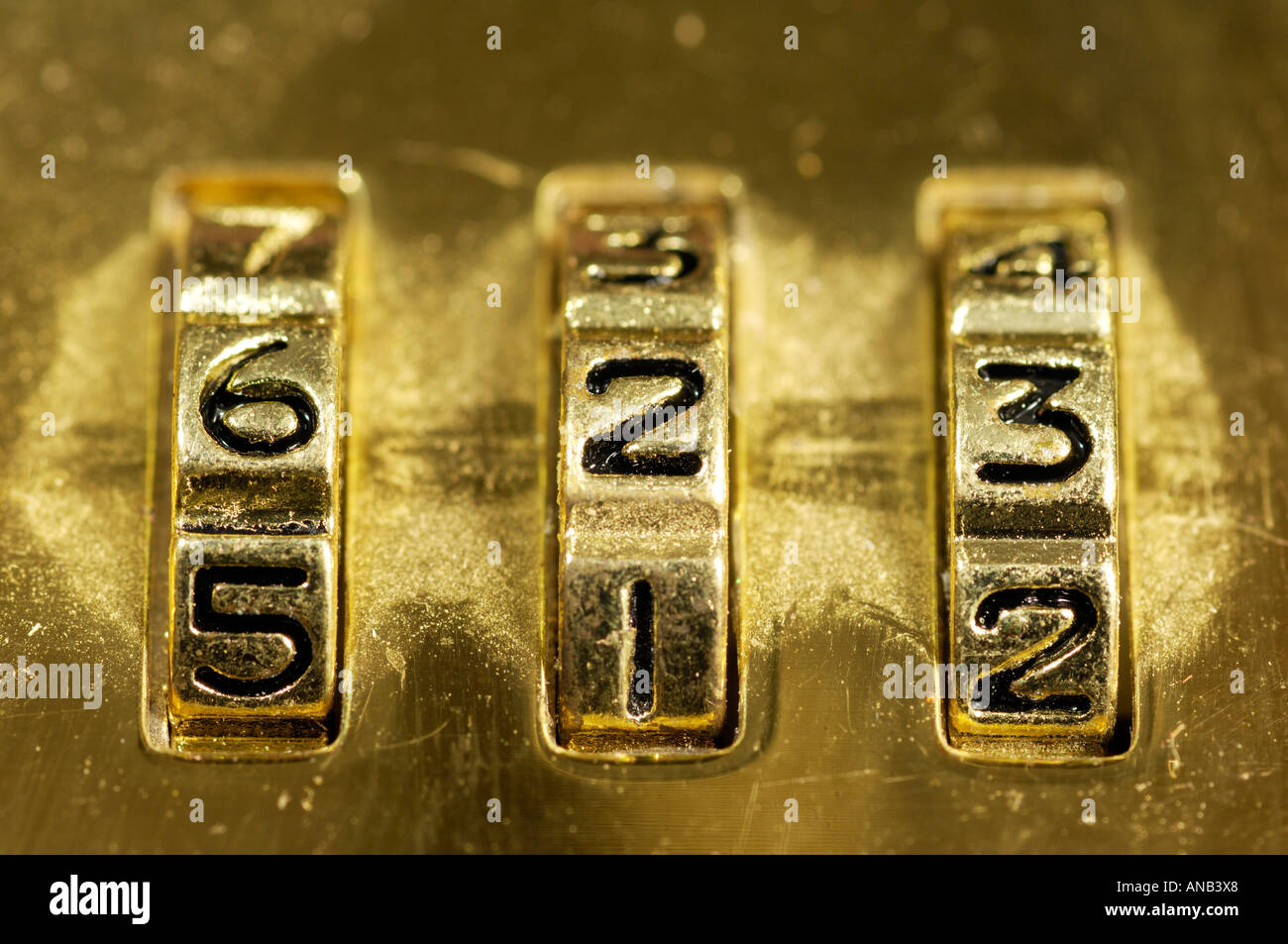 Combination lock of an attaché case, executive case Stock Photo