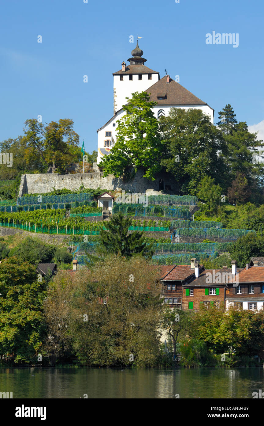 Historic Werdenberg castle and village, Rheintal CH Stock Photo
