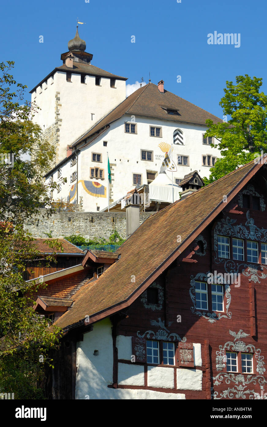Werdenberg Castle Village Stock Photo