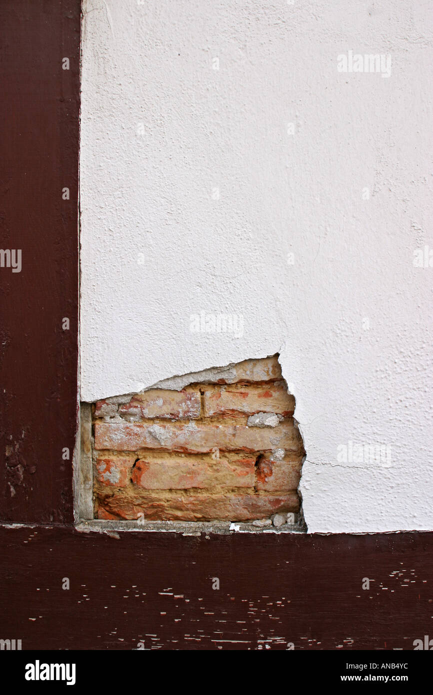 The facade is crumbling - german proverb in picture Stock Photo