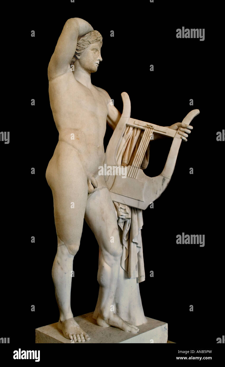 Apollo with Kithara 320 BC music instrument Stock Photo