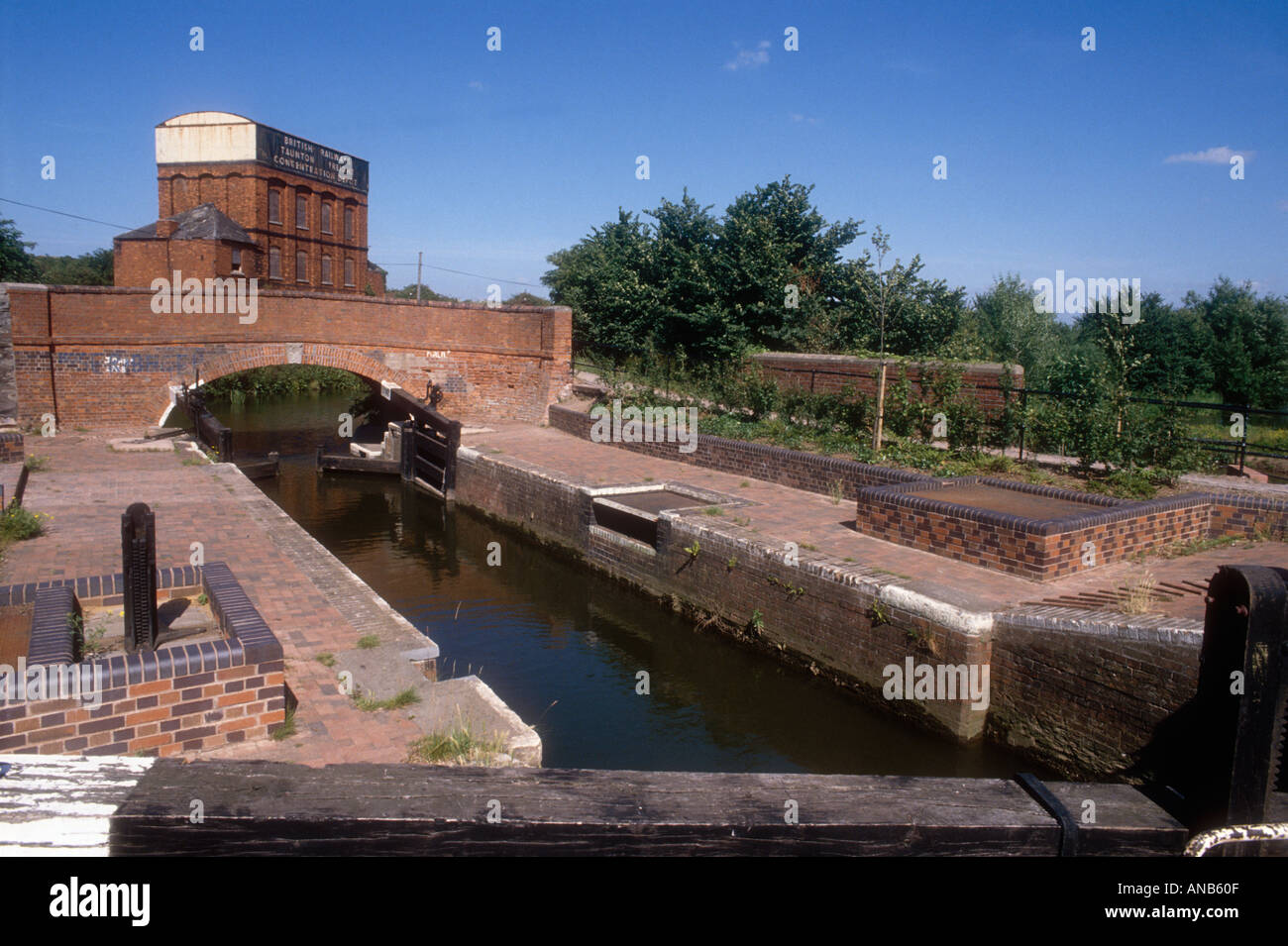 Firepool Lock on the Bridgwater and Taunton Canal at Taunton Somerset