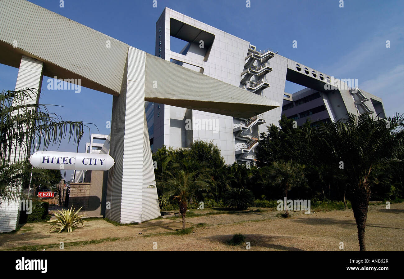 The Cyber Gateway building in Hyderabad's Cyberabad, India. This building is dedicated to the burgeoning IT software industry. Stock Photo