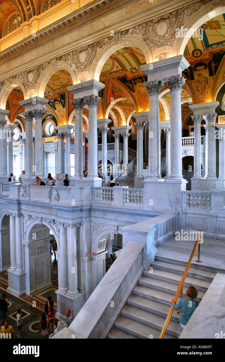 The Great Hall of the Library of Congress in Washington DC Stock Photo