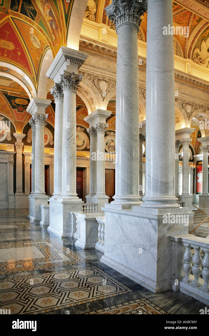 the great Hall of the Library of Congress in Washington DC Stock Photo