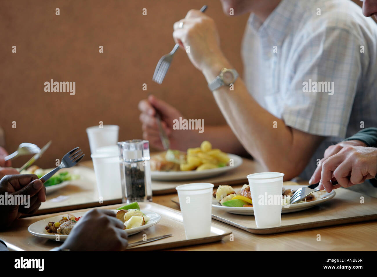 OFFICE WORKERS HAVING LUNCH IN AN OFFICE CANTEEN Stock Photo Alamy