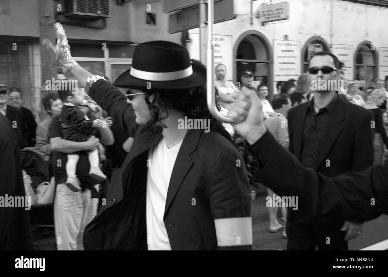 Michael Jackson lookalike at carnival on Gran Canaria Stock Photo