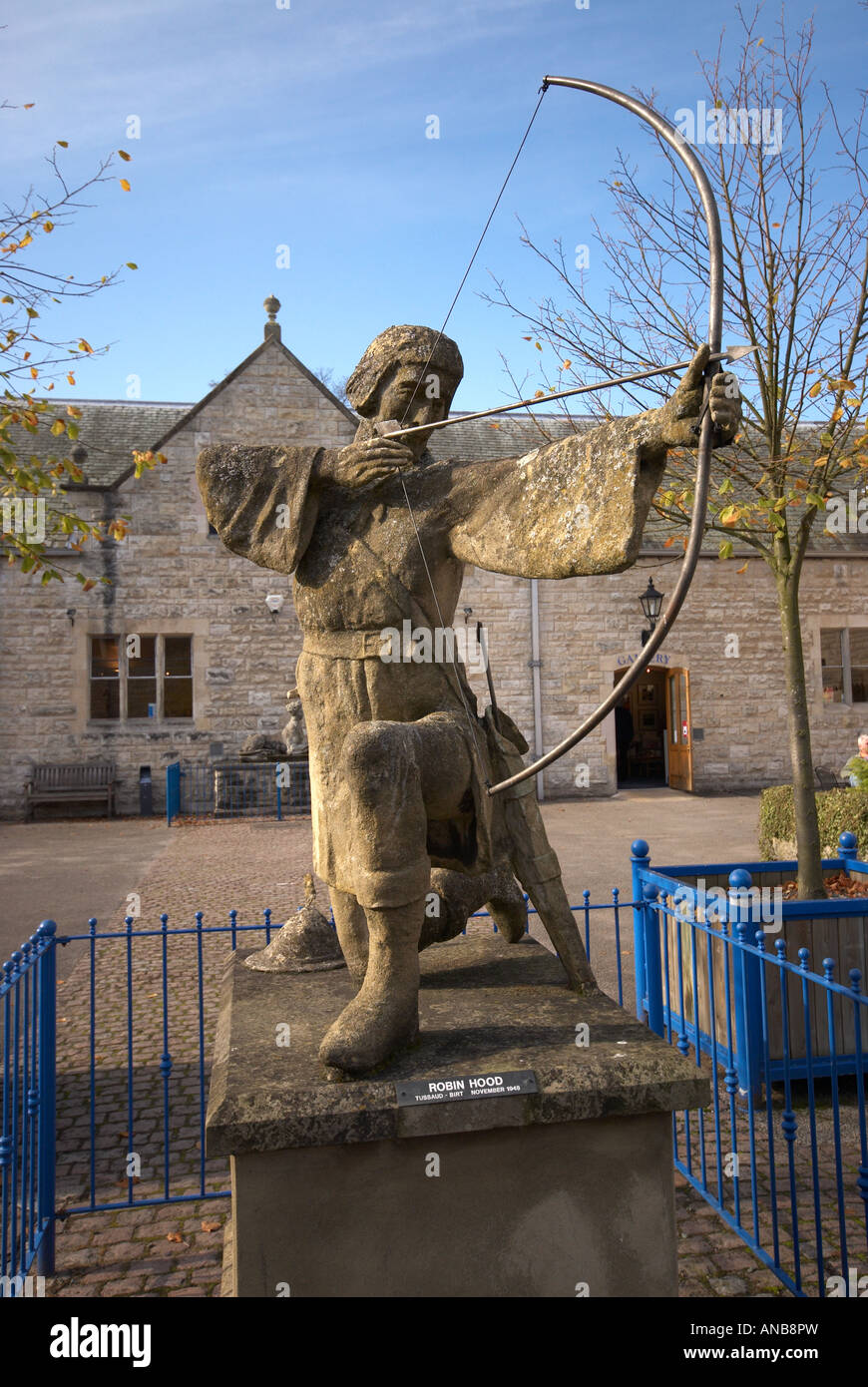 The famous English character outlaw Robin Hood Statue Thoresby Hall
