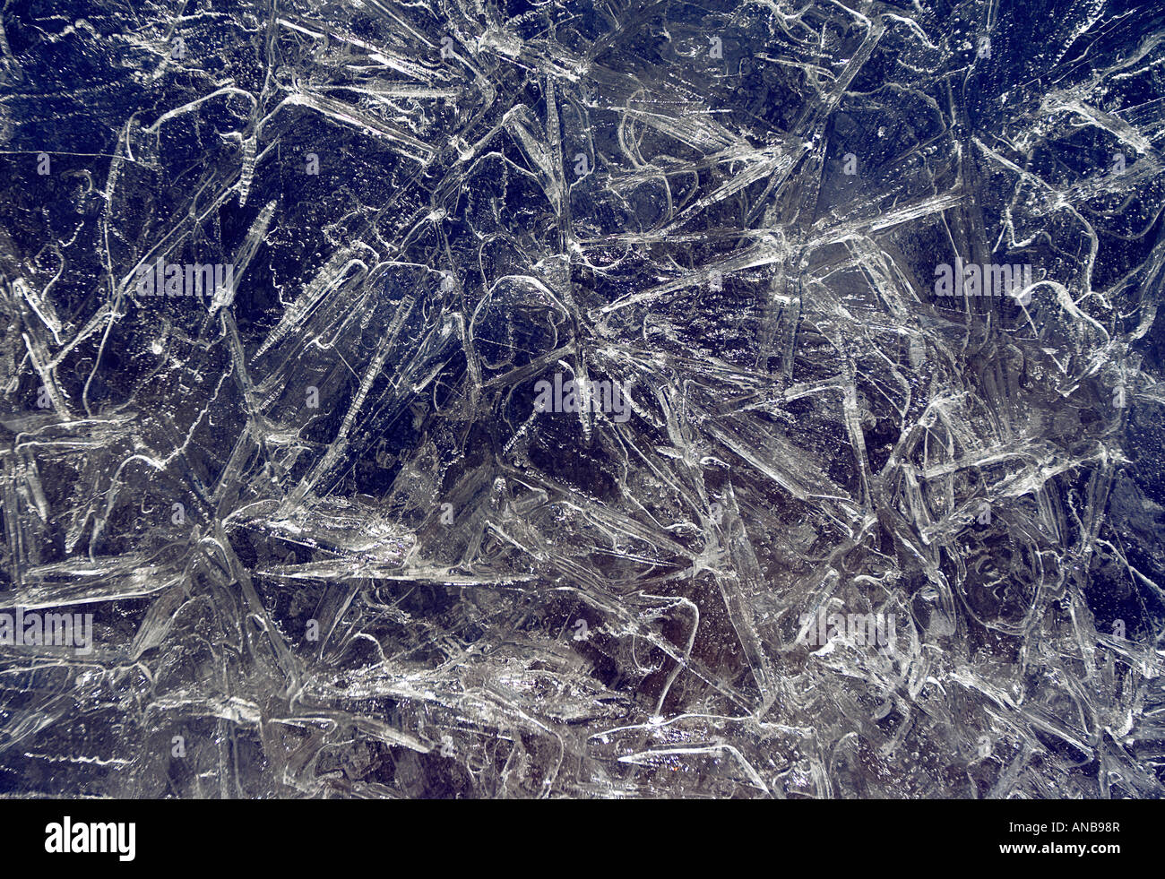 Natural sheet ice in winter Stock Photo
