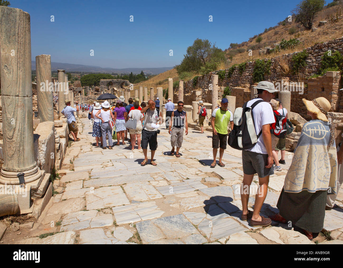 Arcadian way of Ephesus in Turkey Stock Photo