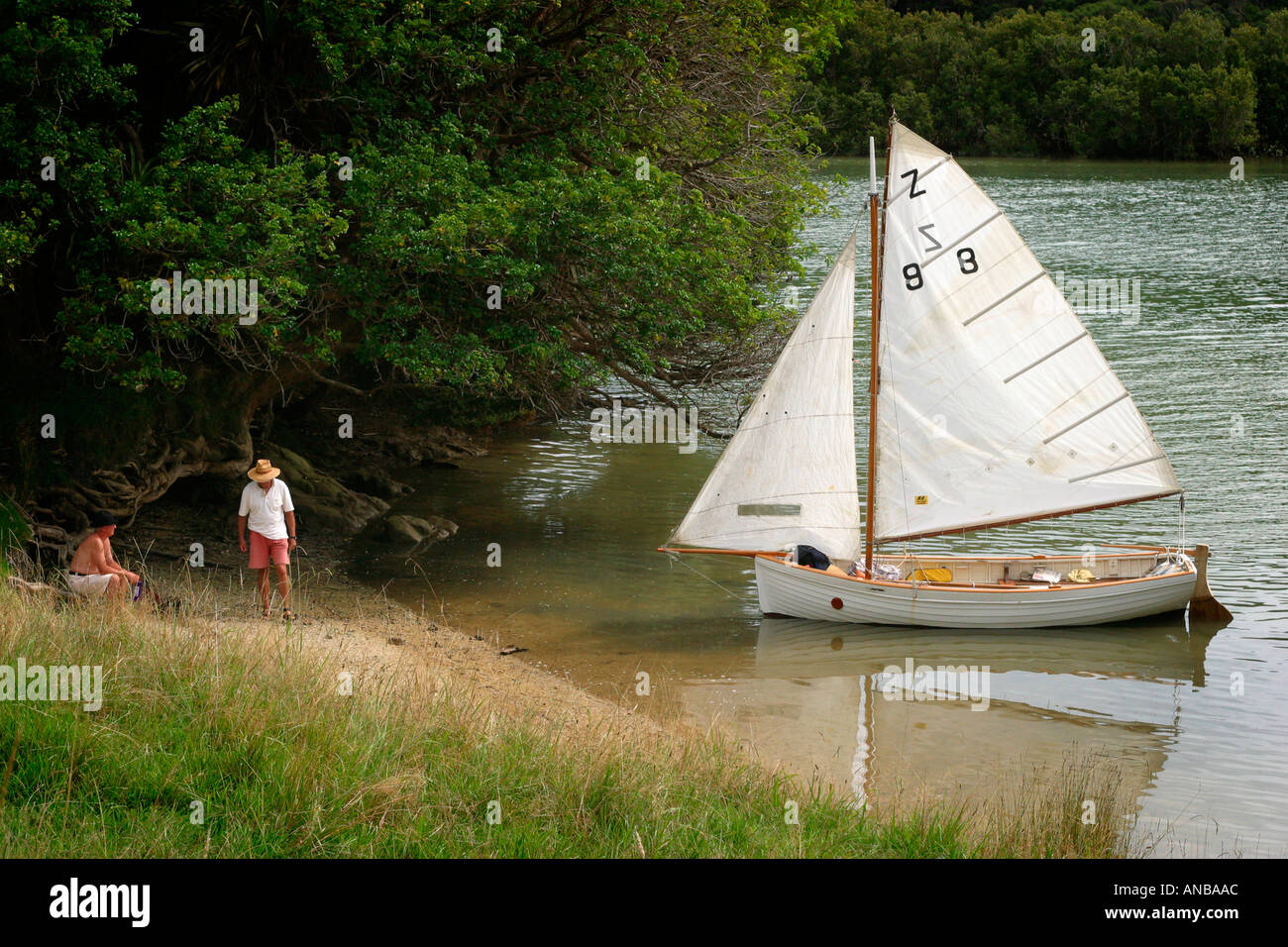 Traditional sailing vessel New Zealand Stock Photo