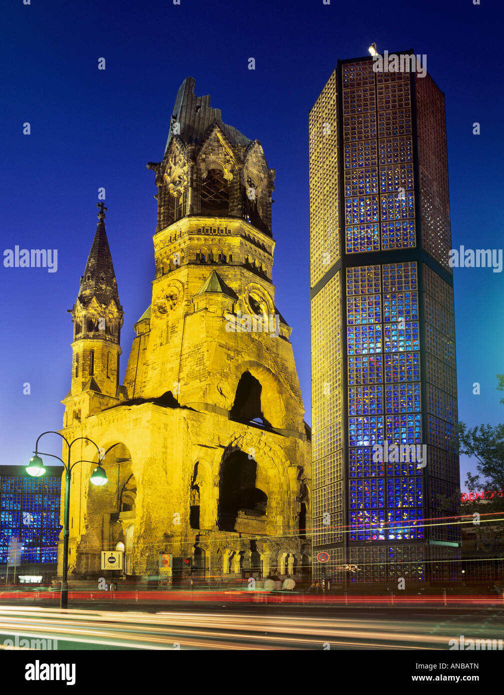 Kaiser Wilhelm church and world war two memorial sculpture,berlin,germany. Stock Photo