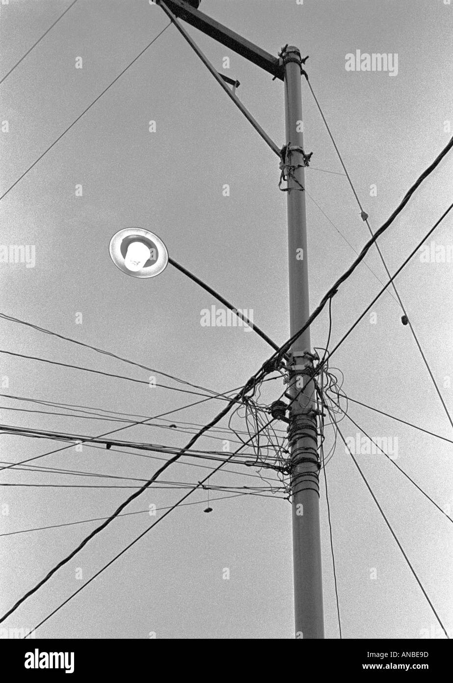 Illegal electrical connections near Caracas, Venezuela Stock Photo