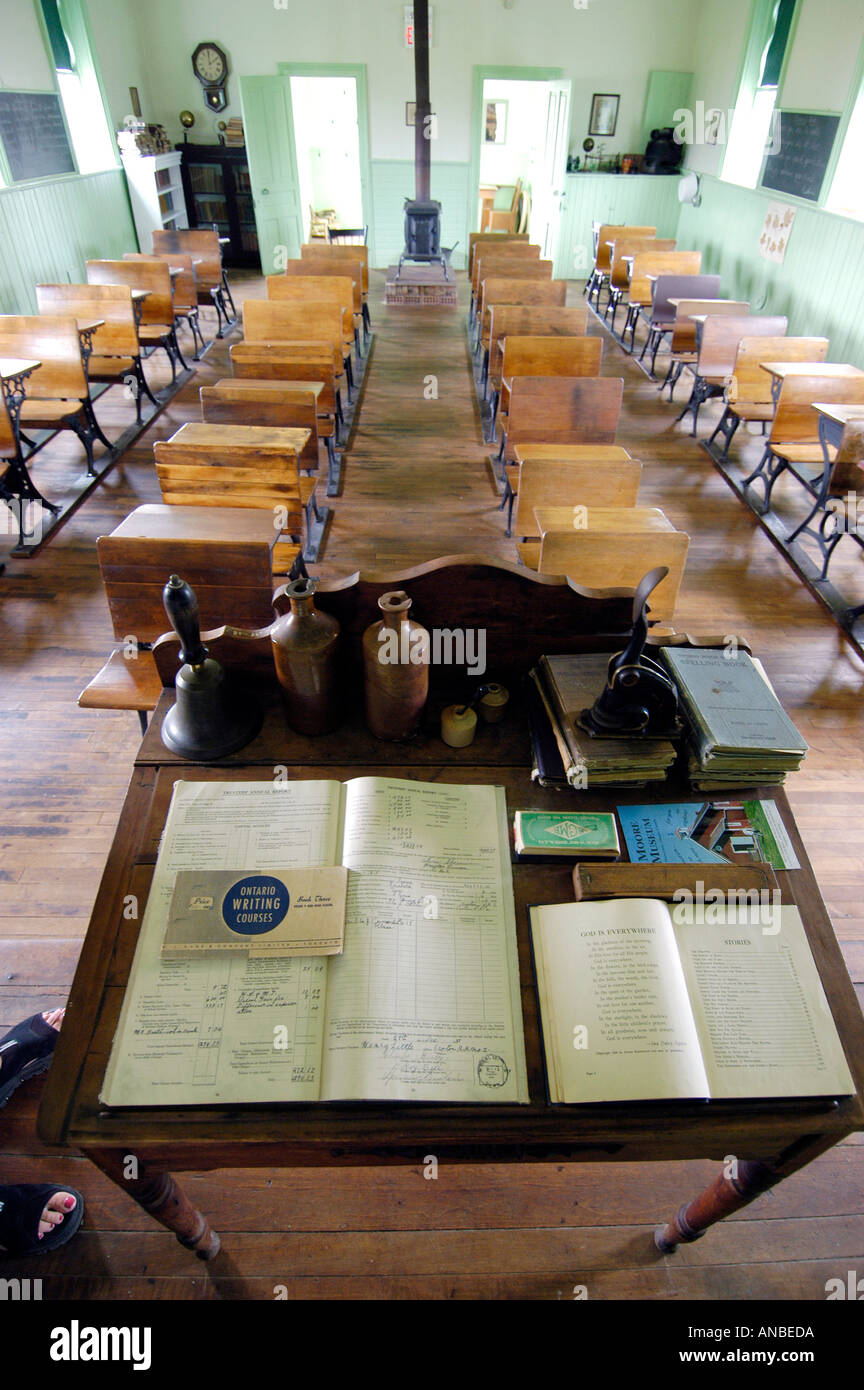 Interior of a One Room School House Stock Photo