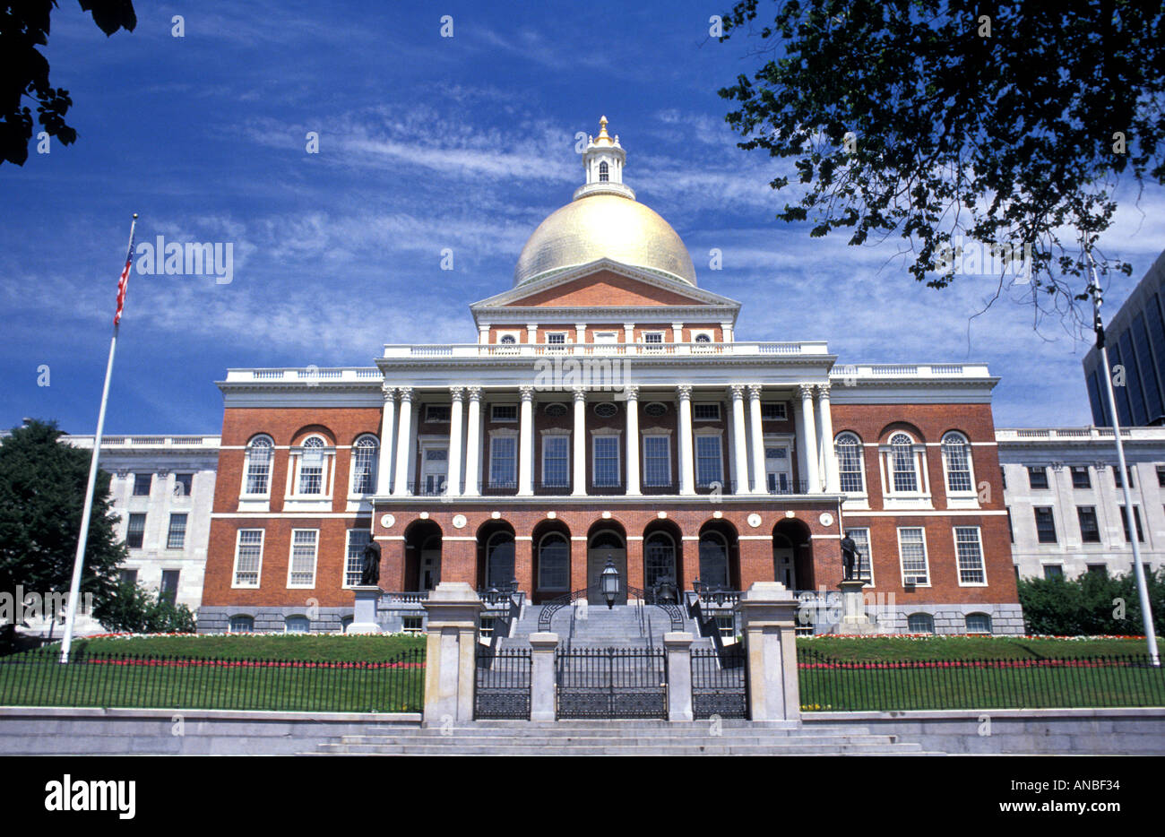 State Capitol Building Boston Massachusetts Stock Photo