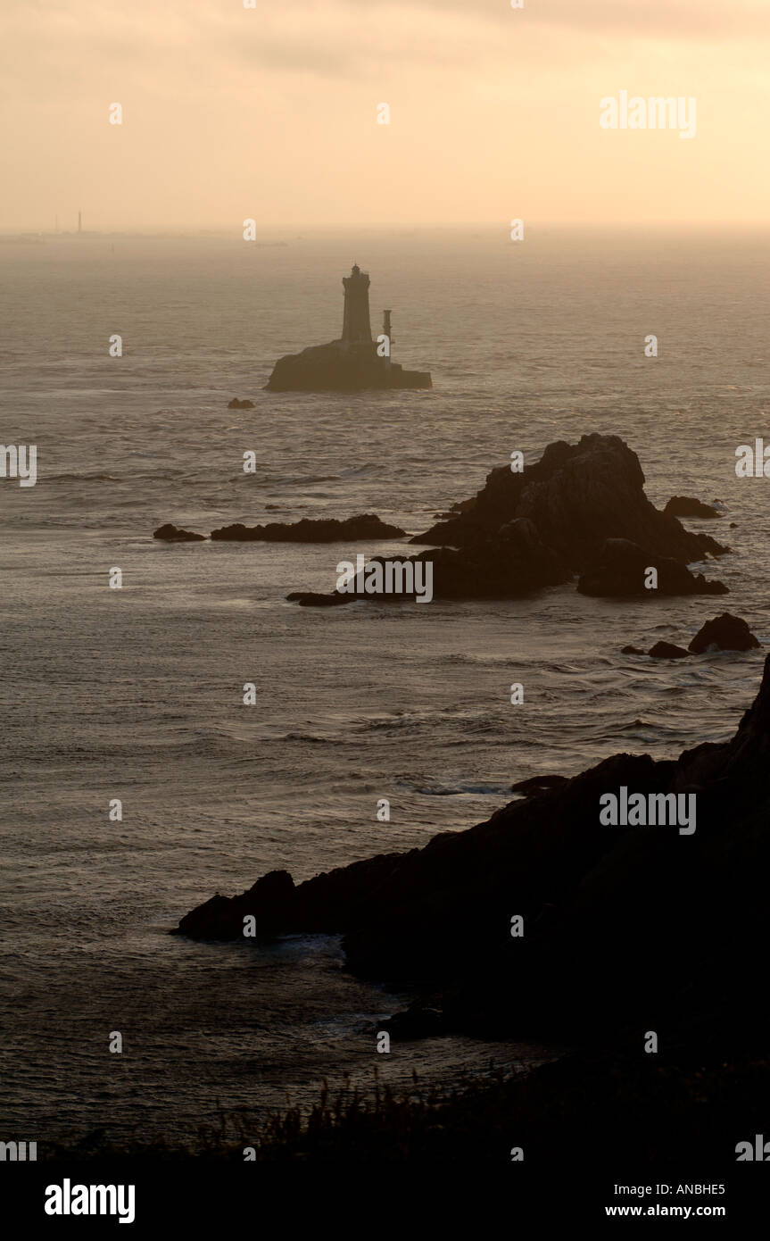 Pointe du Raz lighthouse La Vieille Finistere Brittany France Stock