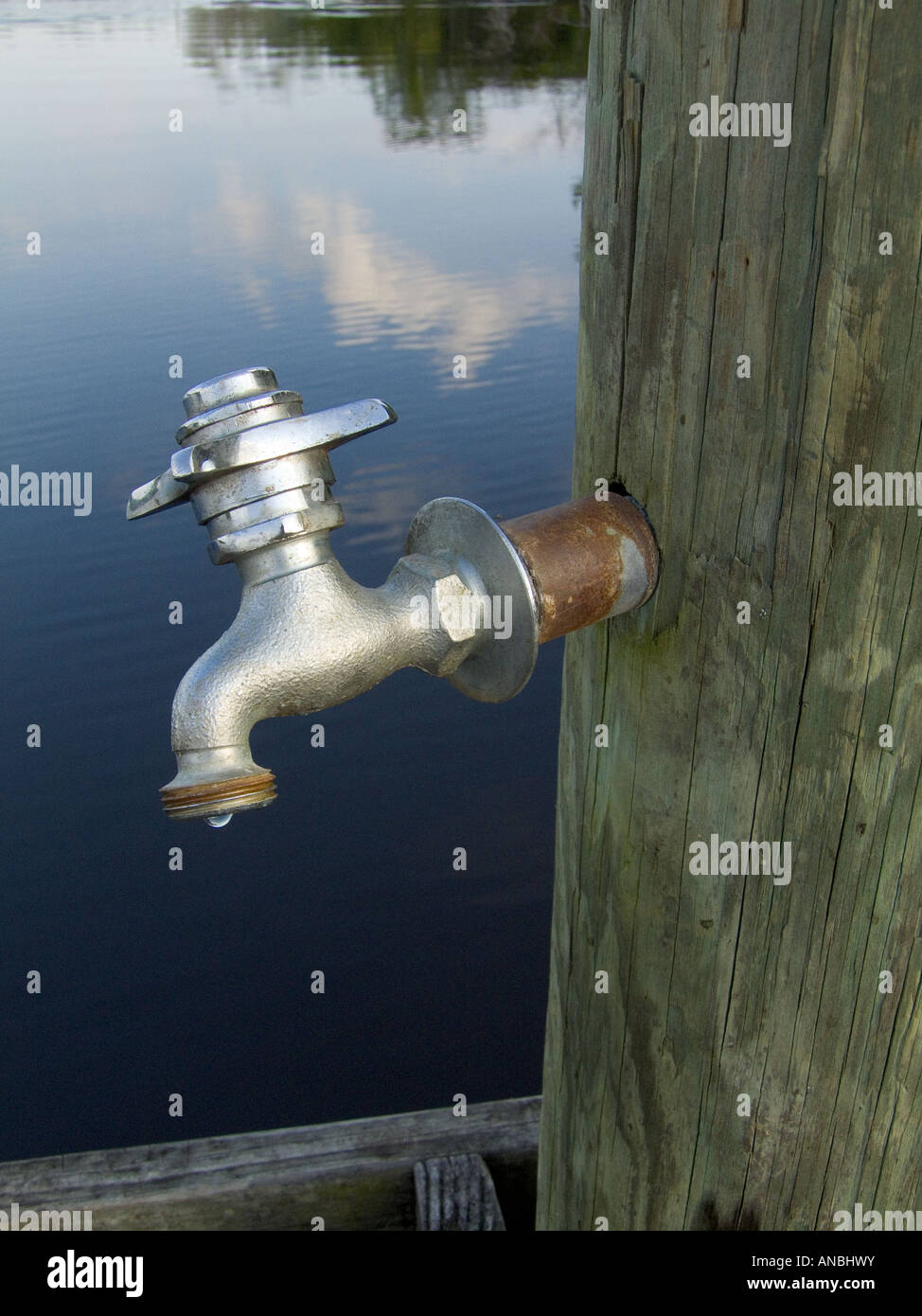 Dripping Water Faucet Conservation Waste Leak Tap Stock Photo