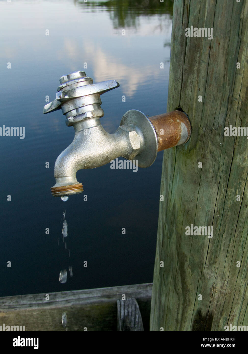 dripping water faucet conservation waste leak tap Stock Photo Alamy