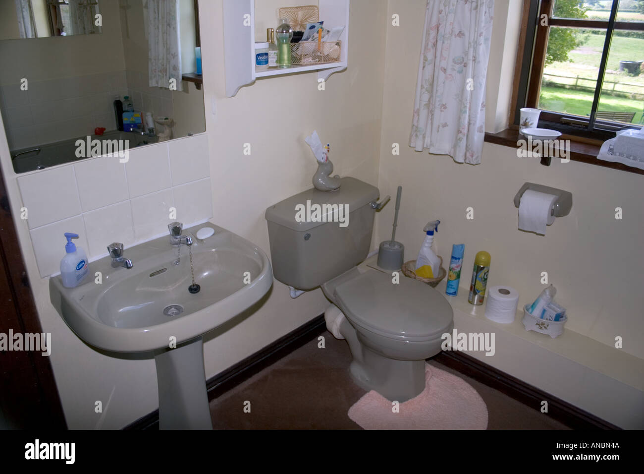 Bathroom in English country house Stock Photo - Alamy